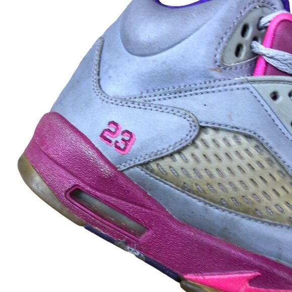 RARE 2013 Air Jordan 5 Retro Cement Grey Pink Size 7 - Picture 10 of 16